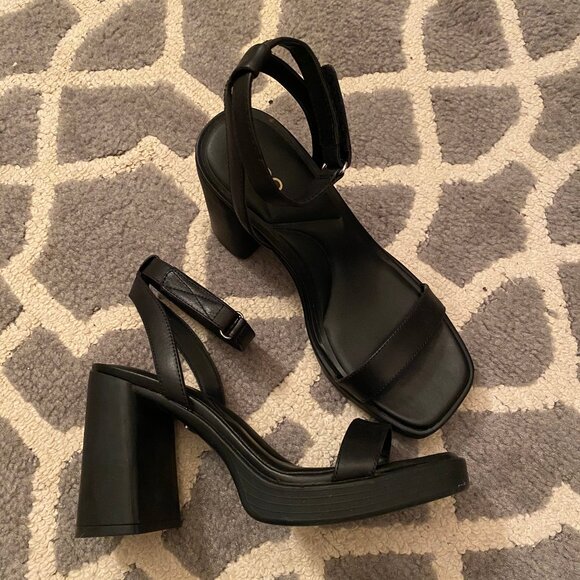 🖤 Chic Black Aldo Pillow Walk Berade Block Heels - Picture 1 of 7